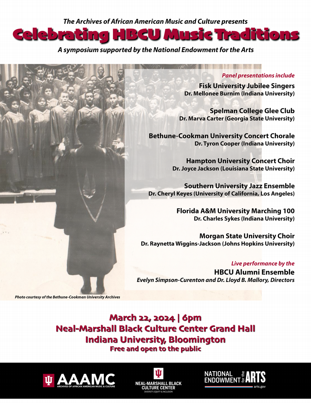 Celebrating HBCU Music Traditions event flyer
